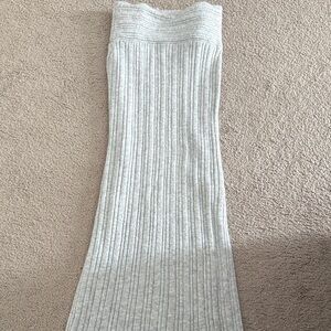 wild fable Ribbed Maxi Skirt in Light Gray